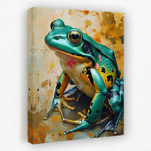 Gold Green Frog - Luxury Wall Art