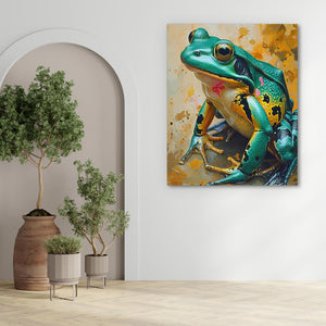 Gold Green Frog - Luxury Wall Art