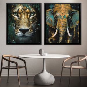 Gold Jade Jungle (2) Set - Luxury Wall Art