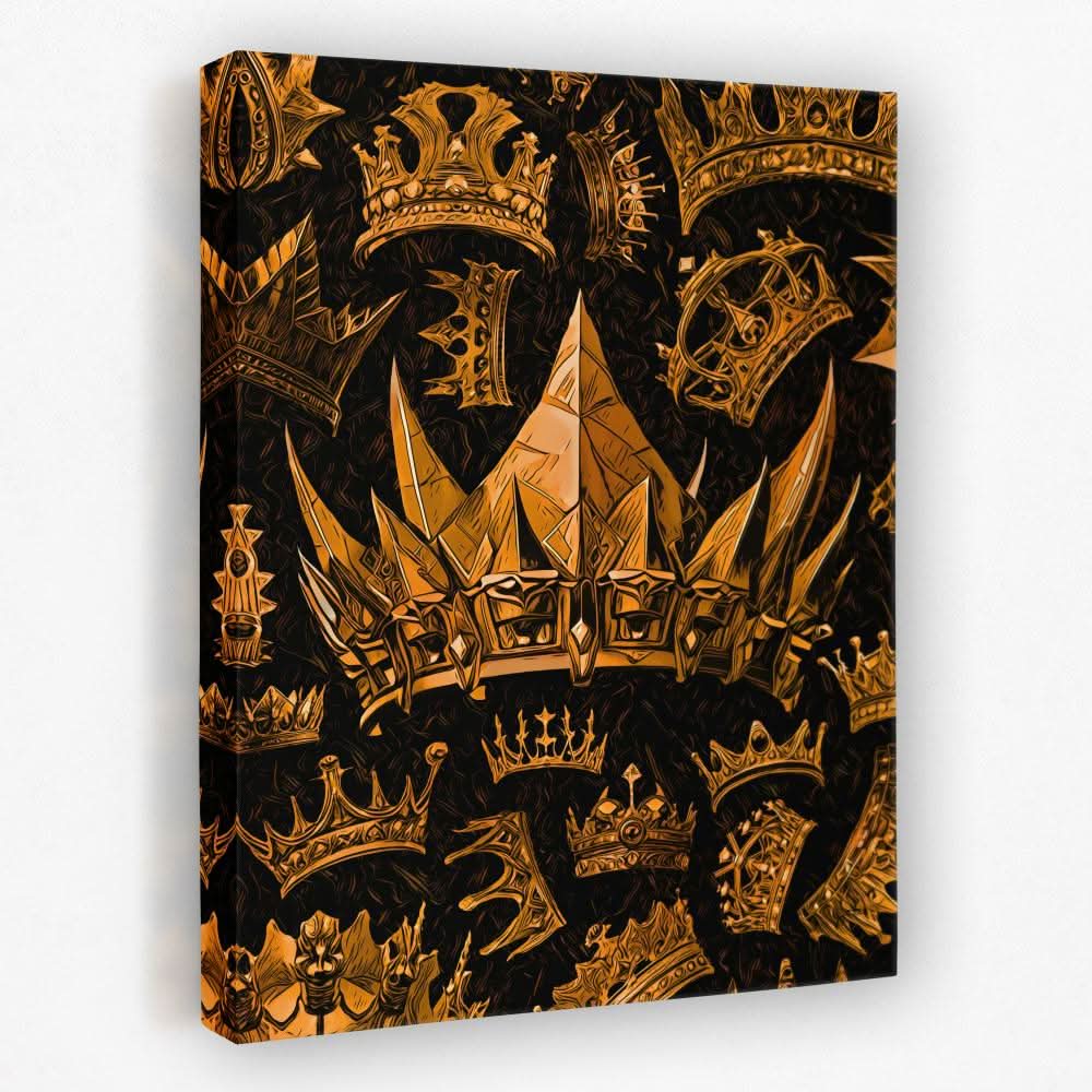 Gold King Crowns - Crown Canvas Wall Art