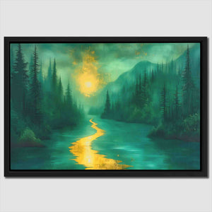 Gold Moonlit River - Luxury Wall Art