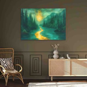 Gold Moonlit River - Luxury Wall Art