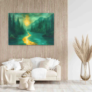 Gold Moonlit River - Luxury Wall Art