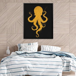 Gold Octopus Dance - Luxury Wall Art