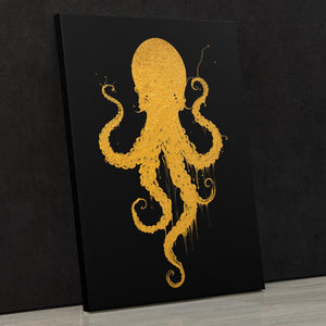 Gold Octopus Dance - Luxury Wall Art