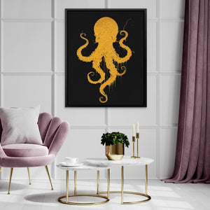 Gold Octopus Dance - Luxury Wall Art