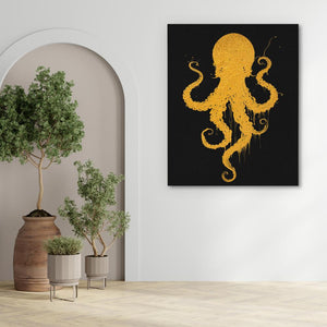 Gold Octopus Dance - Luxury Wall Art