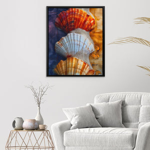 Gold Purple Seashell - Luxury Wall Art