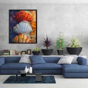 Gold Purple Seashell - Luxury Wall Art