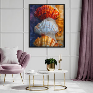 Gold Purple Seashell - Luxury Wall Art