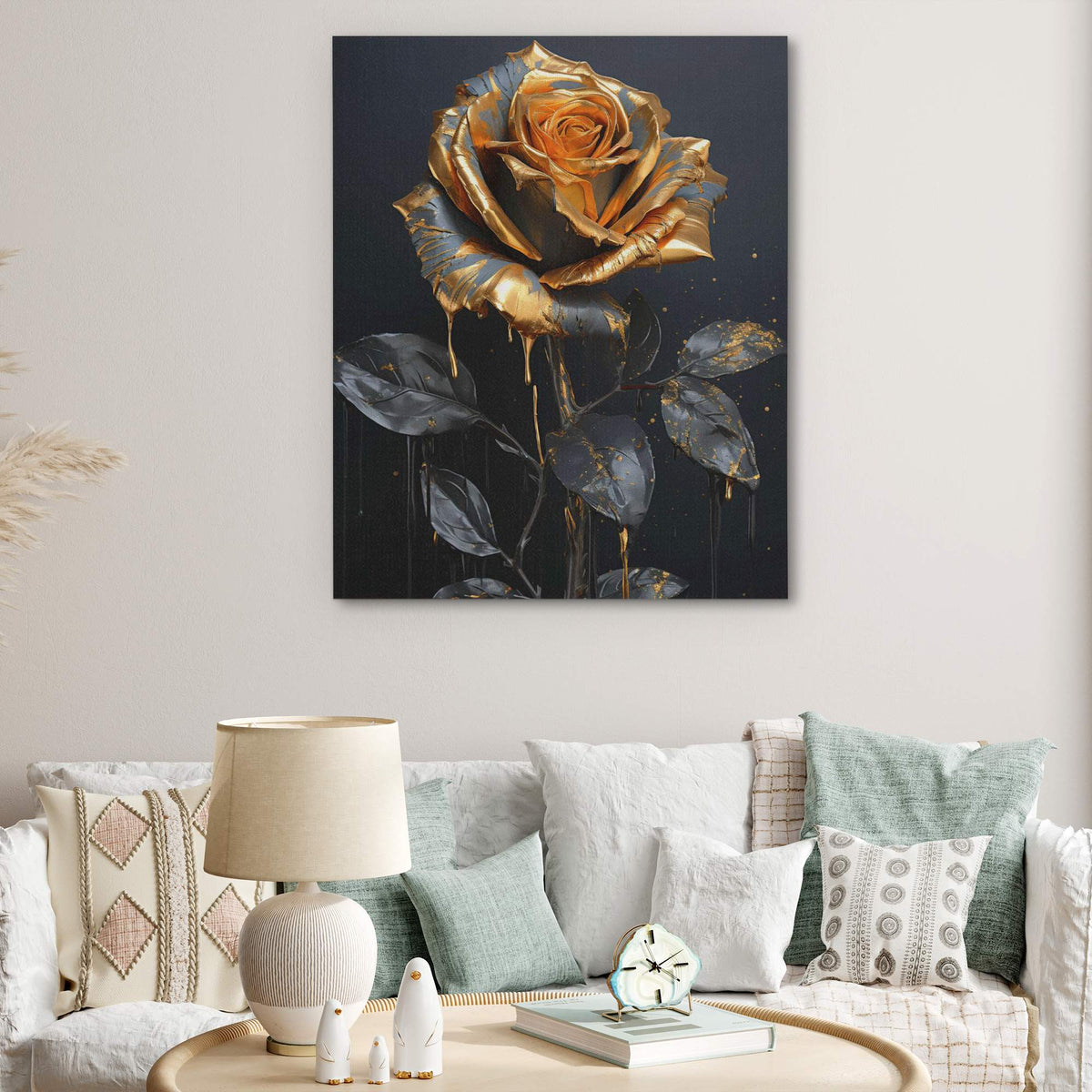 Gold Rose Budding - Luxury Wall Art
