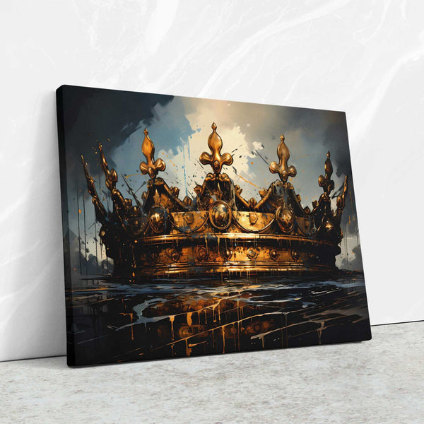 Gothic Gold King's Crown Wall Art for Office