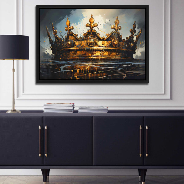 Gothic Gold King's Crown Wall Art for Office - Luxury Wall Art