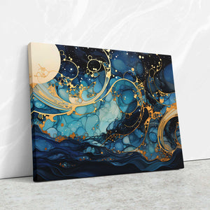 Gold Spiraling Waves - Luxury Wall Art