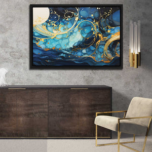 Gold Spiraling Waves - Luxury Wall Art