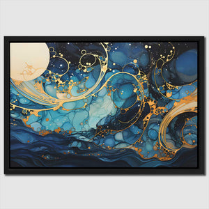 Gold Spiraling Waves - Luxury Wall Art