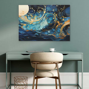 Gold Spiraling Waves - Luxury Wall Art