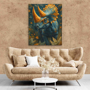 Gold Triceratops - Luxury Wall Art