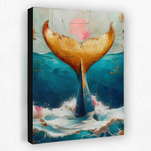 Gold Whale Tail - Luxury Wall Art