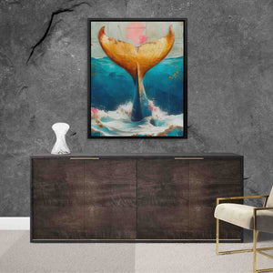 Gold Whale Tail - Luxury Wall Art