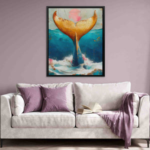 Gold Whale Tail - Luxury Wall Art