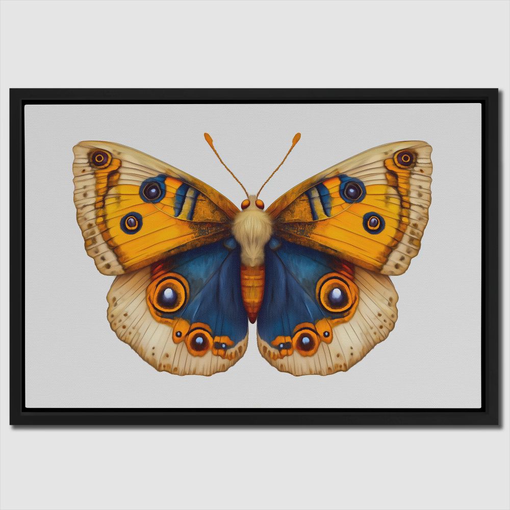 Golden and Blue Butterfly - Luxury Wall Art