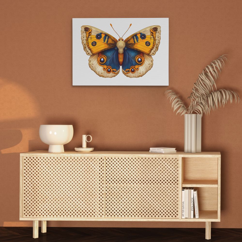 Golden and Blue Butterfly - Luxury Wall Art