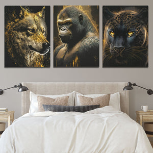 Golden Apex Predators (2) Set - V1 - Luxury Wall Art