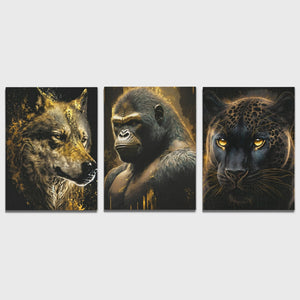 Golden Apex Predators (2) Set - V1 - Luxury Wall Art