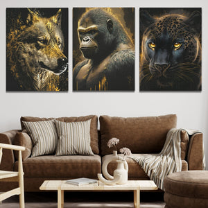 Golden Apex Predators (2) Set - V1 - Luxury Wall Art