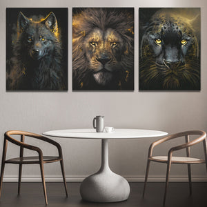 Golden Apex Predators (2) Set - V2 - Luxury Wall Art