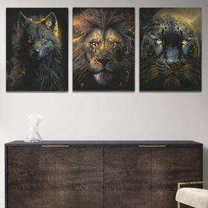 Golden Apex Predators (2) Set - V2 - Luxury Wall Art