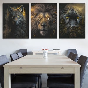 Golden Apex Predators (2) Set - V2 - Luxury Wall Art