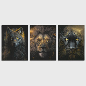 Golden Apex Predators (2) Set - V2 - Luxury Wall Art