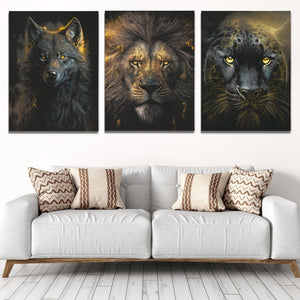 Golden Apex Predators (2) Set - V2 - Luxury Wall Art