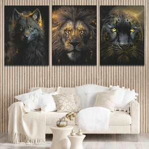 Golden Apex Predators (2) Set - V2 - Luxury Wall Art