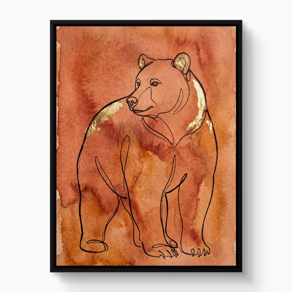 Golden Bear Calm — golden bear calm white studio framed black