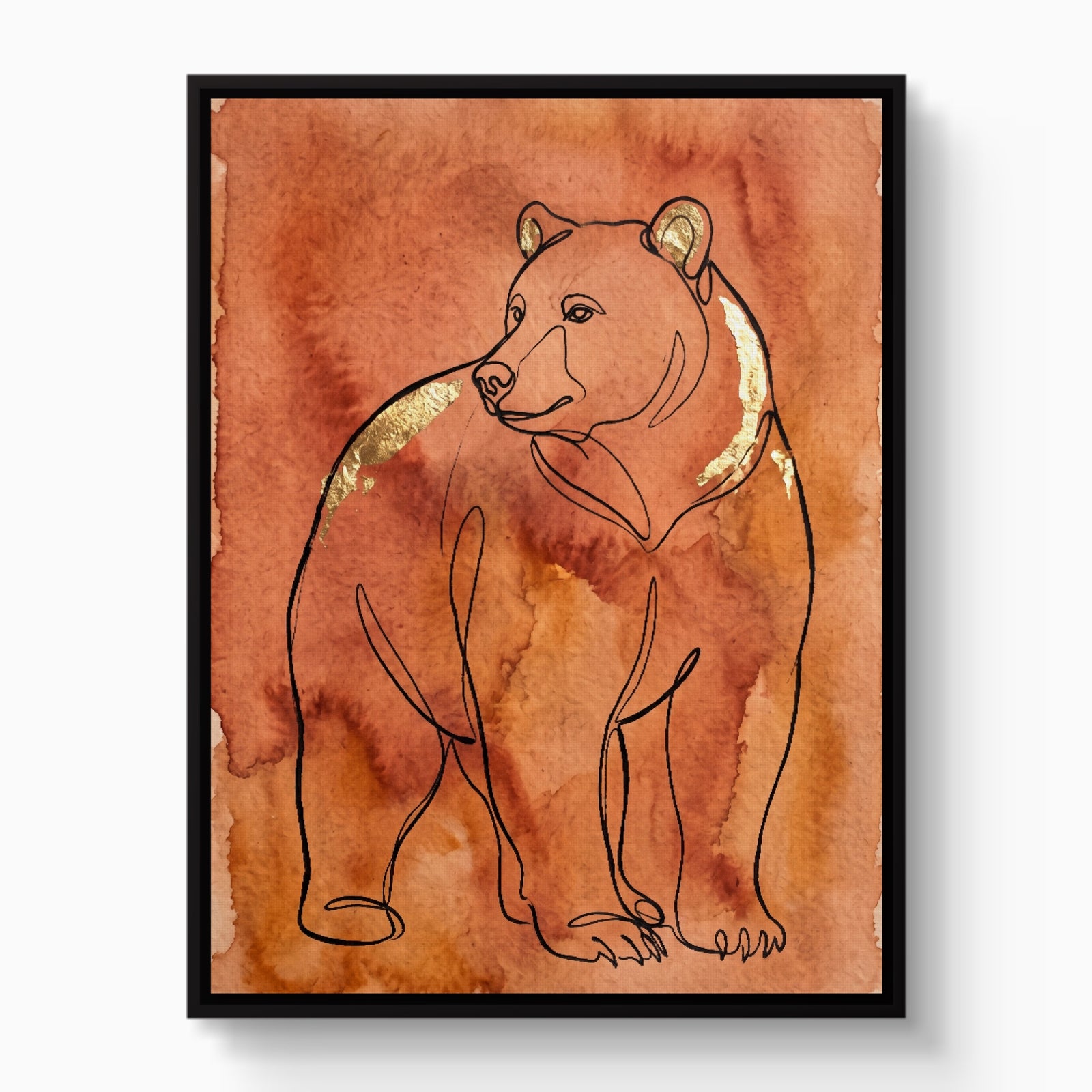 Golden Bear Calm — golden bear calm white studio framed black