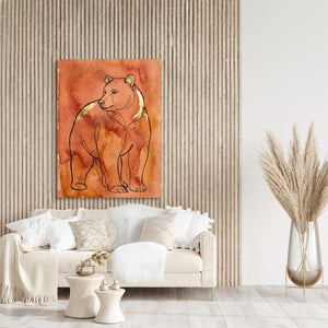 Golden Bear Calm — golden bear calm sq beige art room 1port flush print