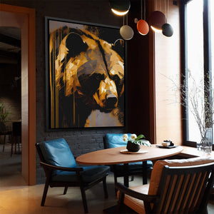 Golden Bear Gazing - Luxury Wall Art