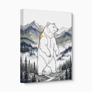 Golden Bear Standing — golden bear standing angled flush print