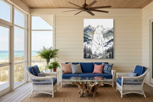 Golden Bear Standing — golden bear standing living room with couch 2 1port flush print
