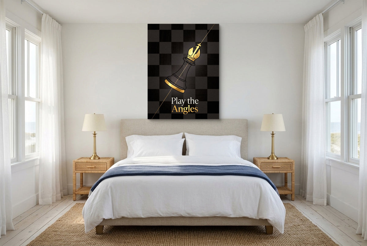 Golden Bishop Angled — golden bishop angled bedroom with windows 1port flush print