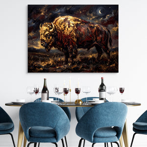 Golden Bison Moonlight — golden bison moonlight sq dining room tables 1land flush print