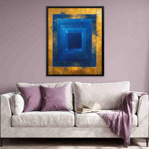 Golden Blue Maze - Luxury Wall Art