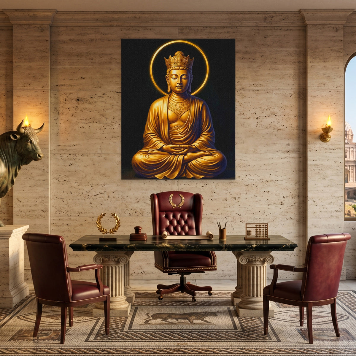 Golden Buddha Crowned — Golden Buddha Crowned Italian Bullish Port 33