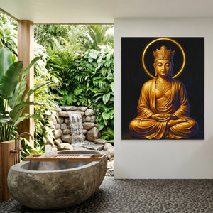 Golden Buddha Crowned — Golden Buddha Crowned Outdoor Bathroom Port 113