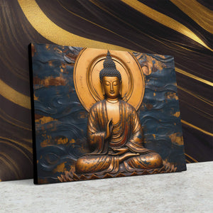 Golden Buddhist Statue - Luxury Wall Art