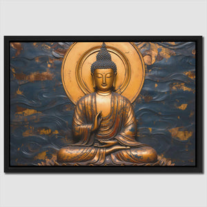 Golden Buddhist Statue - Luxury Wall Art