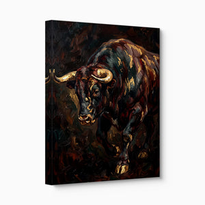 Golden Bull Charge — golden bull charge angled flush print